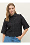 Schiffli Short Sleeve Shirt with Scallop Hem - 2