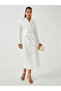 Self Design Jacquard Long Sleeves Blazer Midi Dress