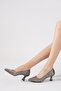 Mersgew Glass Stone Low Mesh Women's Evening Dress Shoes Platinum Plated - 3