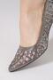 Mersgew Glass Stone Low Mesh Women's Evening Dress Shoes Platinum Plated - 4