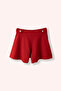 Girl's Apoelet Detailed Flared Elastic Waist Red Shorts