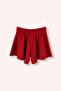 Girl's Apoelet Detailed Flared Elastic Waist Red Shorts - 3