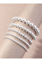 Set of 5 - Embellished Faux Pearl Bracelet