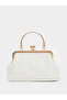 White Pearl Embellished Clutch - 2