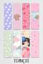 Sweet Patterned Aesthetic Bookmark Set Set of 8 Bookmarks 14,50X5Cm Size