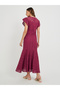 Lace Frill Sleeves Mermaid Maxi Dress - 4