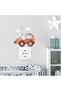 Car Driving Elephant, Clouds and Sun Themed Kids Room Wall Sticker - Socket Sticker - 2