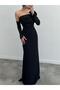 Satin Buttoned Attached Sleeve Draped Strapless Neckline Long Wedding Party/Prom/Homecoming/Engagement Dress - 2