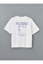 Lcw Vision White Crew Neck Palermo Printed Oversize Women's T-Shirt - 7