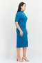 Women Mock Neck Cut Out Detail Midi Dress, Teal - 3