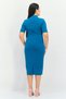 Women Mock Neck Cut Out Detail Midi Dress, Teal - 4