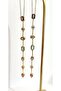 Colorful Stone Y Model Necklace Gold-Long