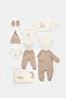 Unisex Baby Cotton Beige Giraffe Patterned 10-Piece Hospital Release Set - Organic Fabric - 3