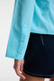 Grinne Women's Slim Shirt Collar Long Sleeve Slim Long Blue Shirt - 5