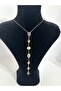 Colorful Stone Y Model Necklace Gold-Long - 3