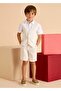 Boy's Striped Linen Vest Ecru 3369 - 2
