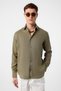 Khaki 100% Linen Comfort Fit Men's Shirt