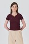 Claret Red Collar Accessory Detailed Knitted T-Shirt 2224 - 3