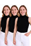 Women's Zero Arm Throat Body Set of 3 Black