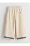 Lcw Kids Beige Elastic Waist Printed Girls' Trousers