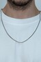 Round Snap Slim Sports Men's Steel Necklace Chain Eck15 - 5
