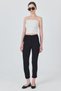 Black High Waist Rib Stitching Detailed Leggings Trousers 6875A - 2