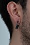 Stainless Steel 1 Small 1 Large Size Row Earrings Mse18 - 6