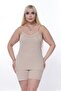 Milk Coffee Large Size Ribbed Shorts Set - 5