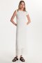 Women's Standard Fit Off-The-Shoulder Boat Neck Lace Patterned Ecru Dress - 4