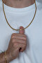 Gold crush flat snake steel unisex necklace and bracelet set eck37s - 4