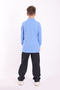 Unisex Children's Polo Neck School T-Shirt Basic Long-Sleeved T-Shirt 5-16 Years Blue - 7