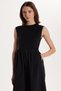 Women's Standard Fit Zero Sleeve Crew Neck Modal Black Dress - 2