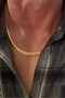 Gold crush flat snake steel unisex necklace and bracelet set eck37s - 6