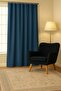 Luna Series Velvet Textured Pleatless Background Curtain - Indigo - 3