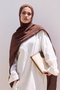 شال من الخيزران بلون الشوكولاتة والبني