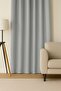 Luna Series Velvet Textured Pleatless Background Curtain - Light Gray - 2