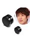 Magnetized Round Black Steel Earrings Couple Mse30 - 3
