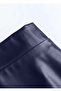 Women's Navy Faux Leather Mevlana Skirt, Long, Front Zippered, Everyday & Evening Elegance - 5