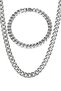 Cuban Gurmet Men's Steel Chain Necklace and Bracelet Set eck29s