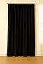 Luna Series Velvet Textured Pleatless Background Curtain - Black