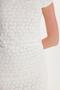 Women's Standard Fit Off-The-Shoulder Boat Neck Lace Patterned Ecru Dress - 3