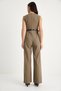 Women's Mink V-Neck Belted Wide Leg Jumpsuit with Pockets 90021 60283050 - 7