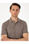 Dark Mink Slim Fit Buttoned Polo Collar T-Shirt 50310233-Vr241 - 2