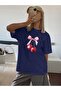 WOMEN'S CHERRY PRINTED CREW NECK T-SHIRT - 2