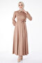 Collar Stone Detailed Belted Dress Mink - 24758 - 2