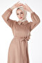 Collar Stone Detailed Belted Dress Mink - 24758