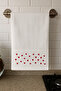 Heart Embroidered Cotton White Hand and Face Towel Extra Soft Towel 50X90 cm (1 Piece)
