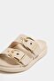 Cream Women's Double Buckle Stylish Daily Slippers - 6