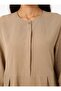 Linen Blended Hijab Dress with Placket Detail on the Front - Beige - Benin - 6