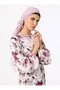 Floral Patterned Chiffon Hijab Dress - Dusty Rose - Refka - 7